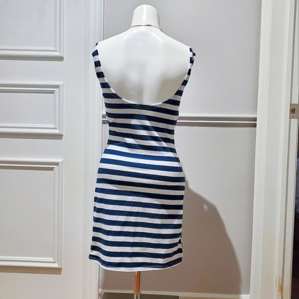 VI HEART-  Vintage Navy/White Striped Summer Tank Dress